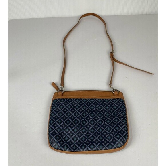 Brown Leather Women's Shoulder Bag Fossil ISSUENO 1954 Blue Leather.Crossbody - Picture 1 of 16